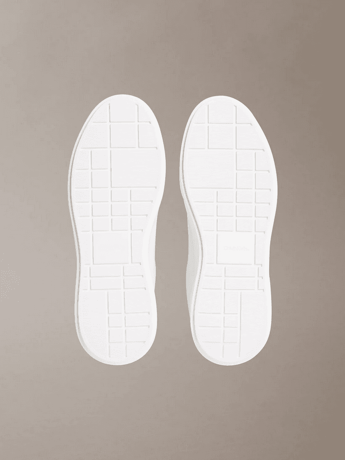 calvin klein sneakers in pelle bianco-beige - 4