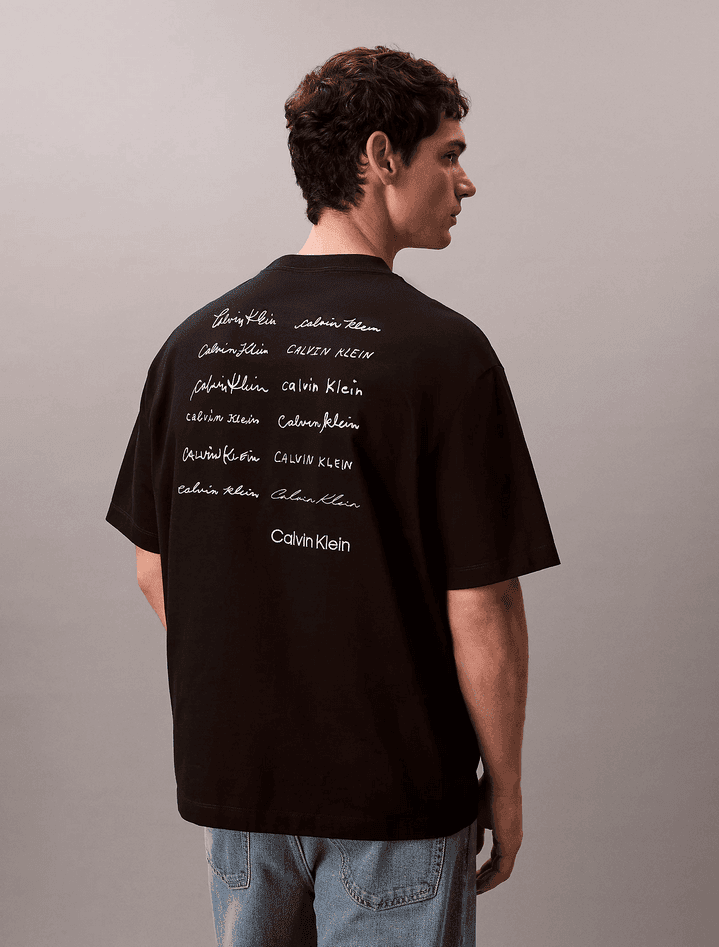 calvin klein t-shirt con logo uomo nero - 3
