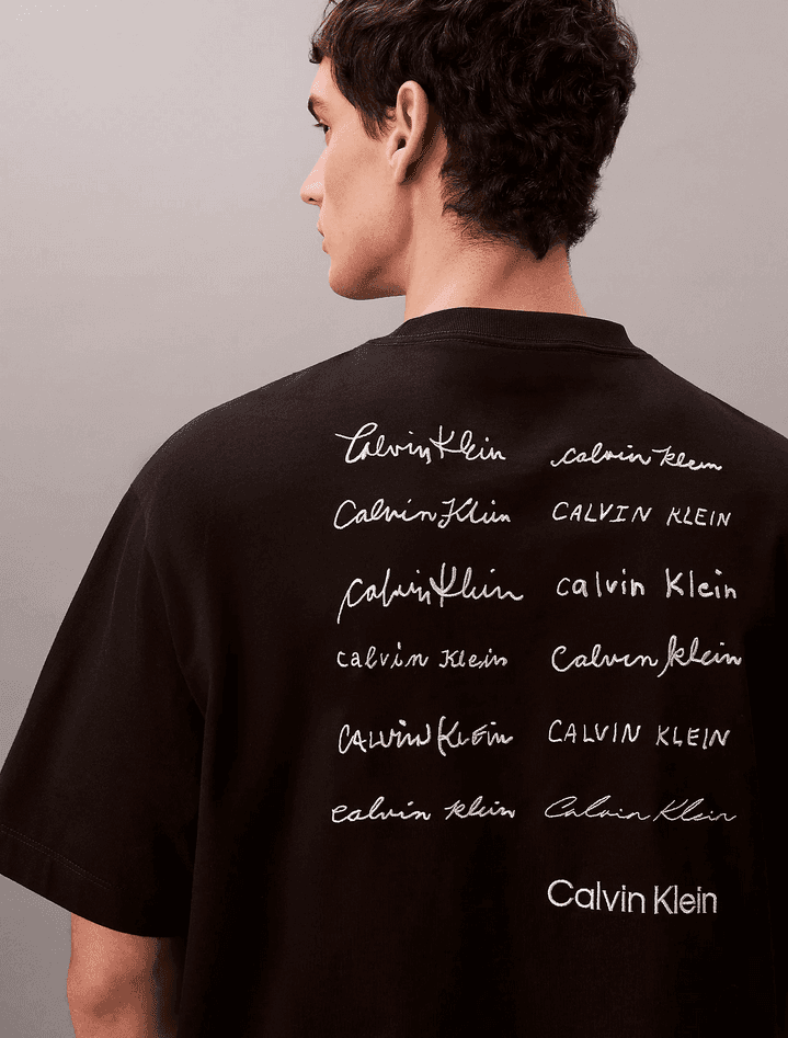 calvin klein t-shirt con logo uomo nero - 4