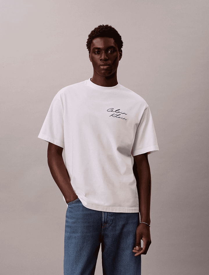 calvin klein t-shirt con logo uomo bianco - 7