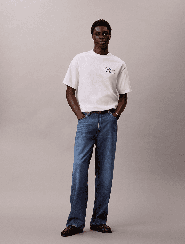 calvin klein t-shirt con logo uomo bianco - 3