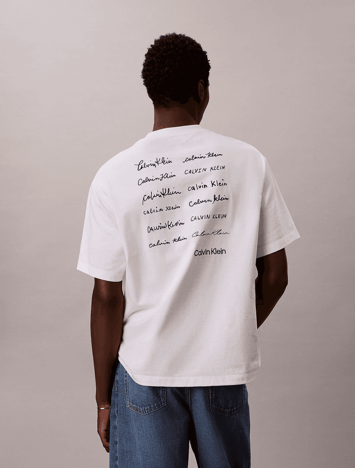 calvin klein t-shirt con logo uomo bianco - 4