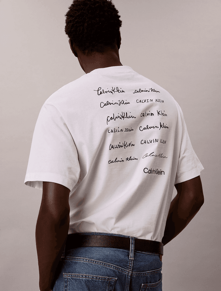 calvin klein t-shirt con logo uomo bianco - 5