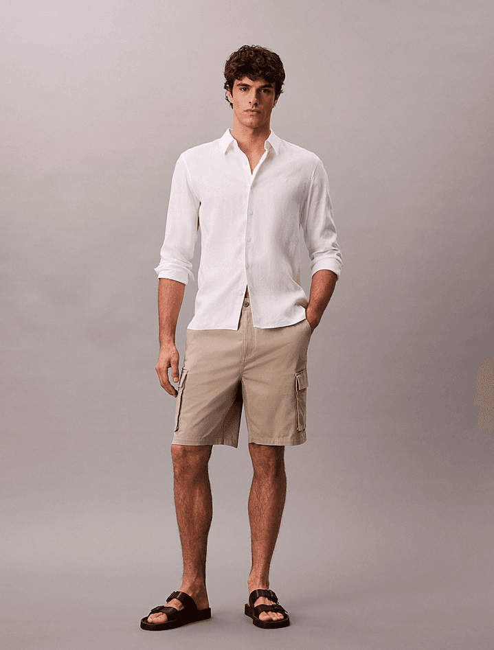 calvin klein shorts cargo uomo kaki - 6