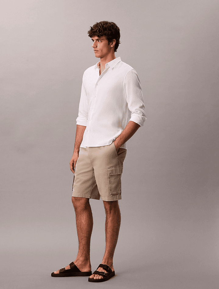 calvin klein shorts cargo uomo kaki - 2