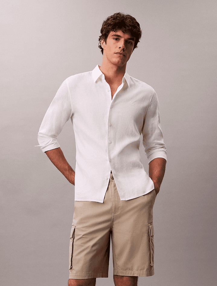 calvin klein shorts cargo uomo kaki - 4