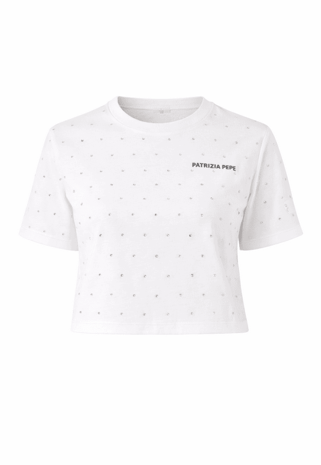 PATRIZIA PEPE t-shirt cropped donna bianco - 2