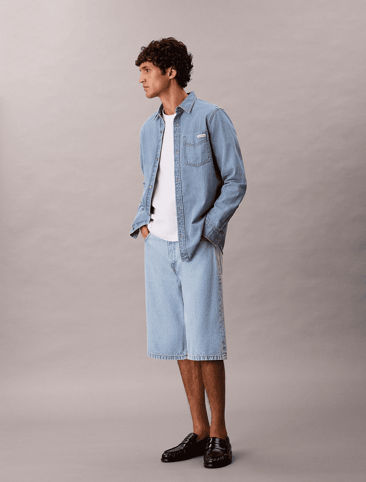 calvin klein shorts in jeans uomo blue - 2