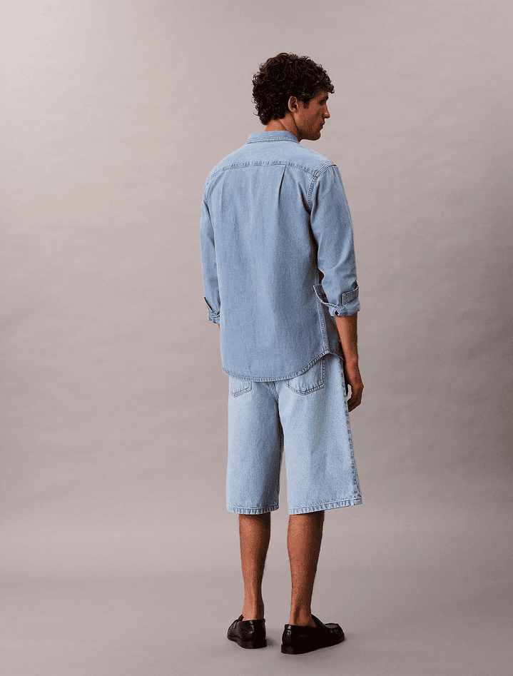calvin klein shorts in jeans uomo blue - 5