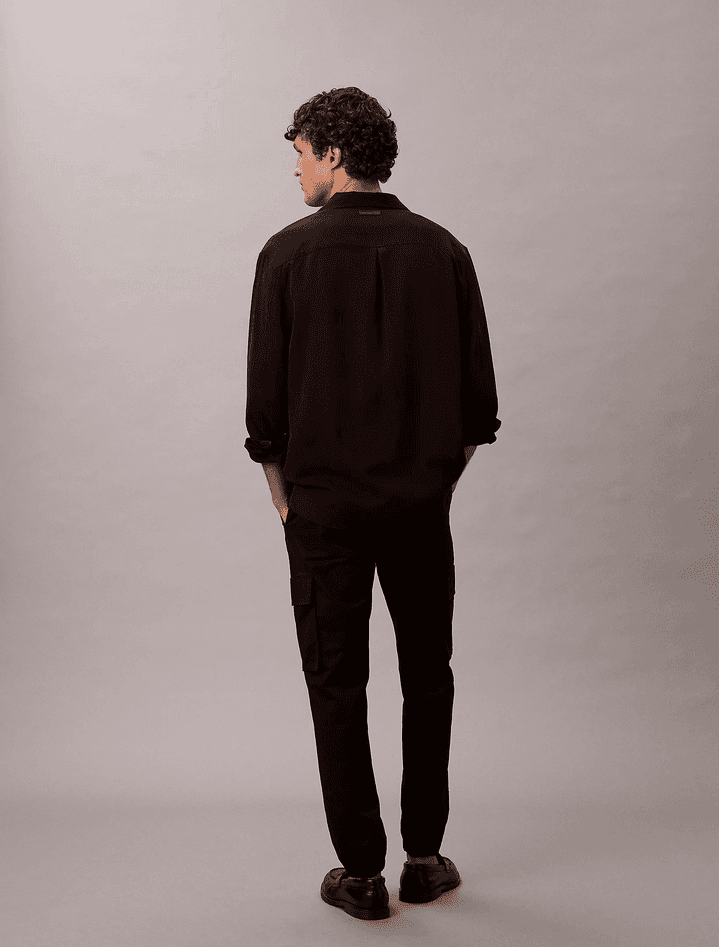 calvin klein pantalone cargo skinny nero - 5