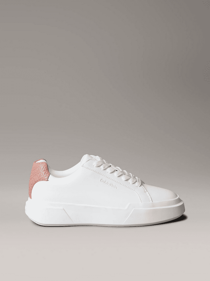 calvin klein sneakers in pelle donna bianco-rosa - 7
