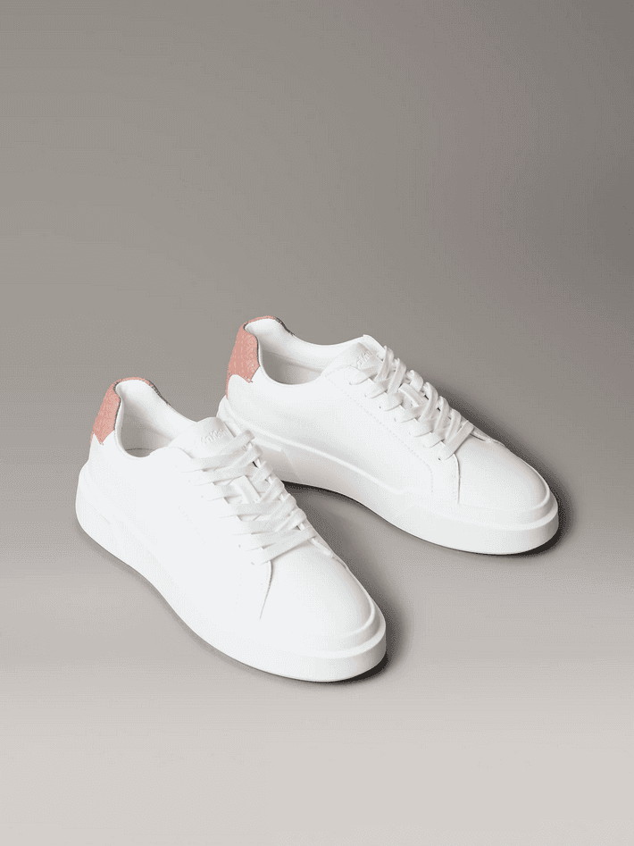 calvin klein sneakers in pelle donna bianco-rosa - 2