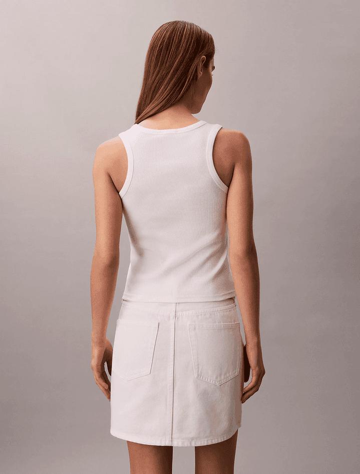 calvin klein minigonna in jeans donna bianco - 4