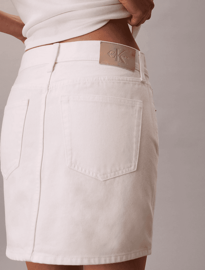 calvin klein minigonna in jeans donna bianco - 5