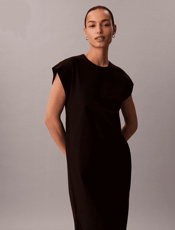 calvin klein abito in jersey donna nero - 2