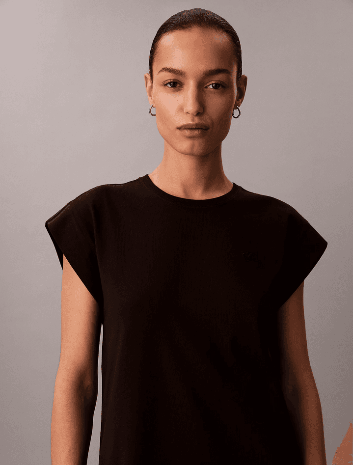 calvin klein abito in jersey donna nero - 3