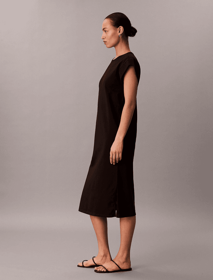 calvin klein abito in jersey donna nero - 5