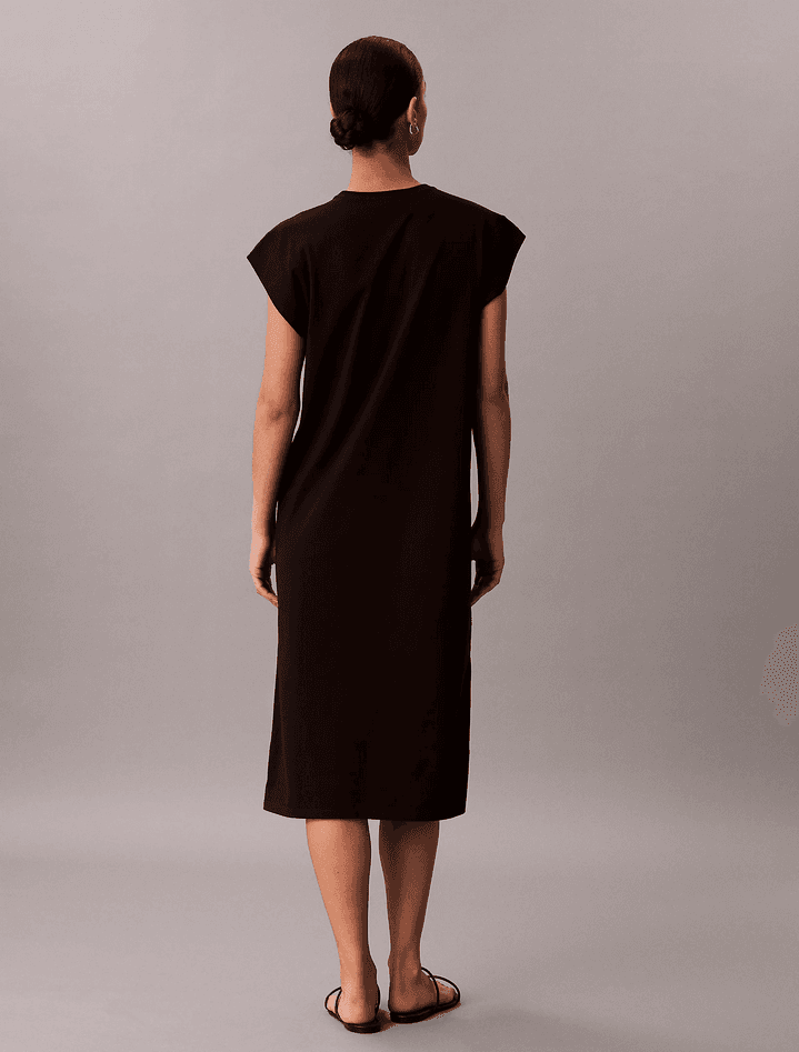 calvin klein abito in jersey donna nero - 6