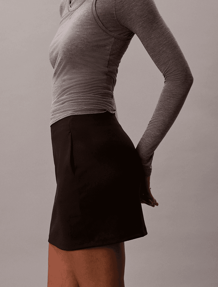 calvin klein minigonna in jersey donna nero - 3