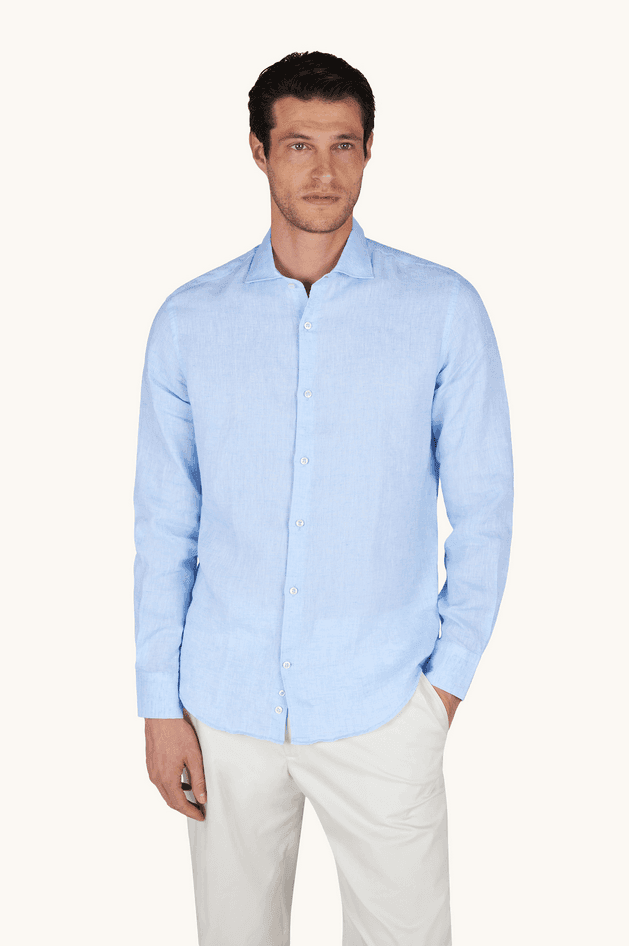 Paul&amp;Shark camicia in lino uomo azzurro - 2