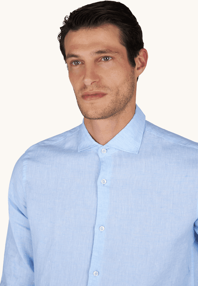 Paul&amp;Shark camicia in lino uomo azzurro - 3
