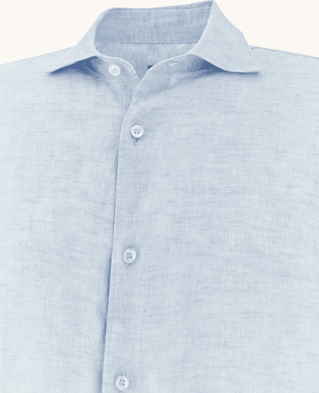 Paul&amp;Shark camicia in lino uomo azzurro - 4