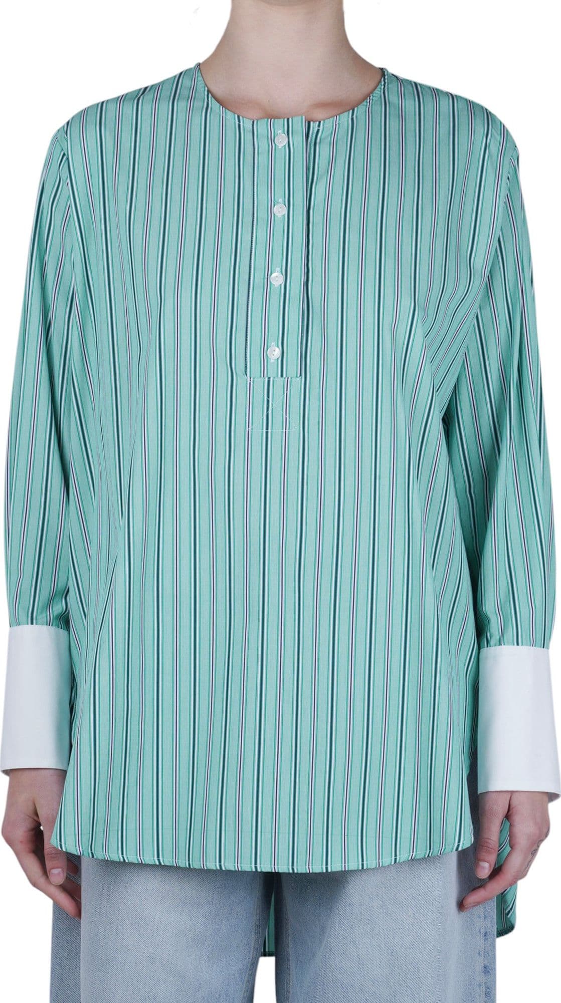 SOLOTRE Solotre - Camicia - 470677 - Bianco/Verde - 3
