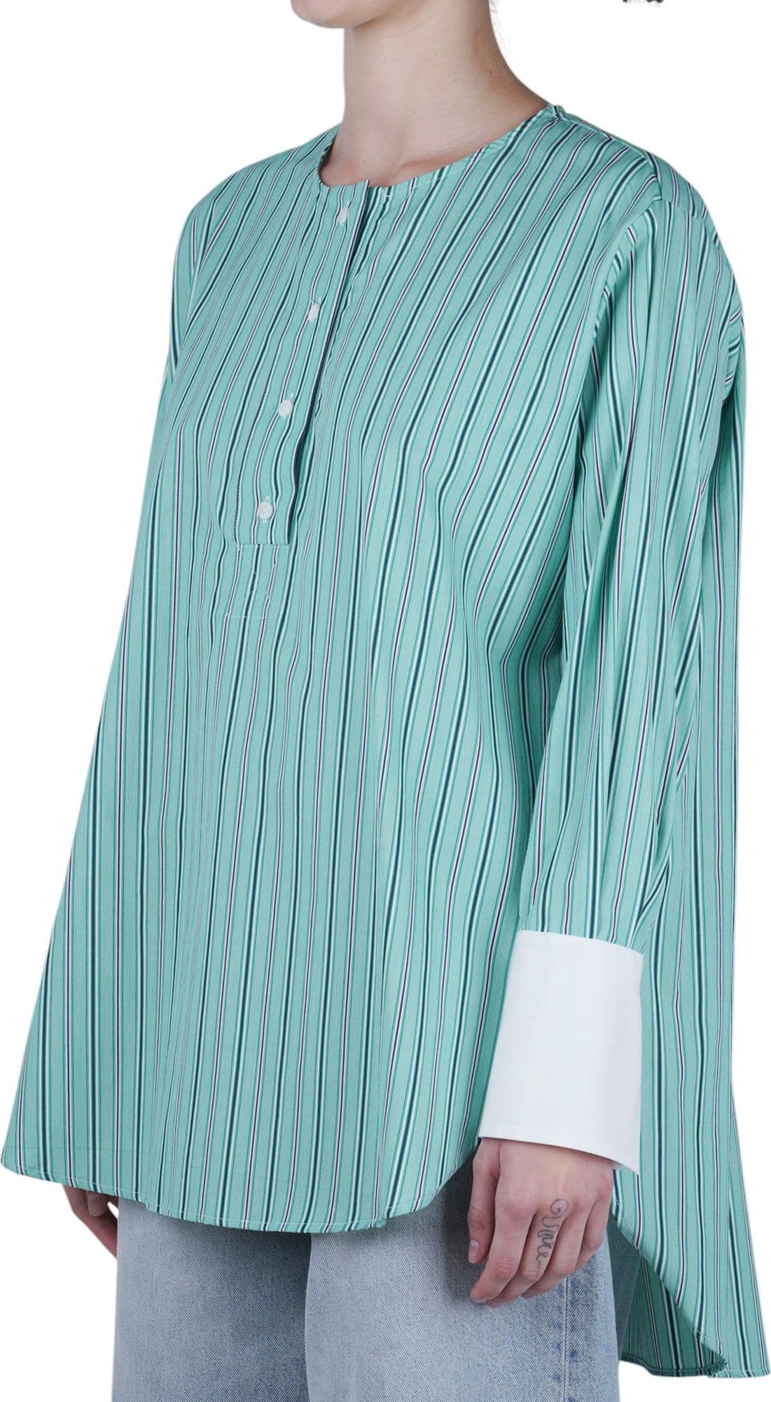 SOLOTRE Solotre - Camicia - 470677 - Bianco/Verde - 4