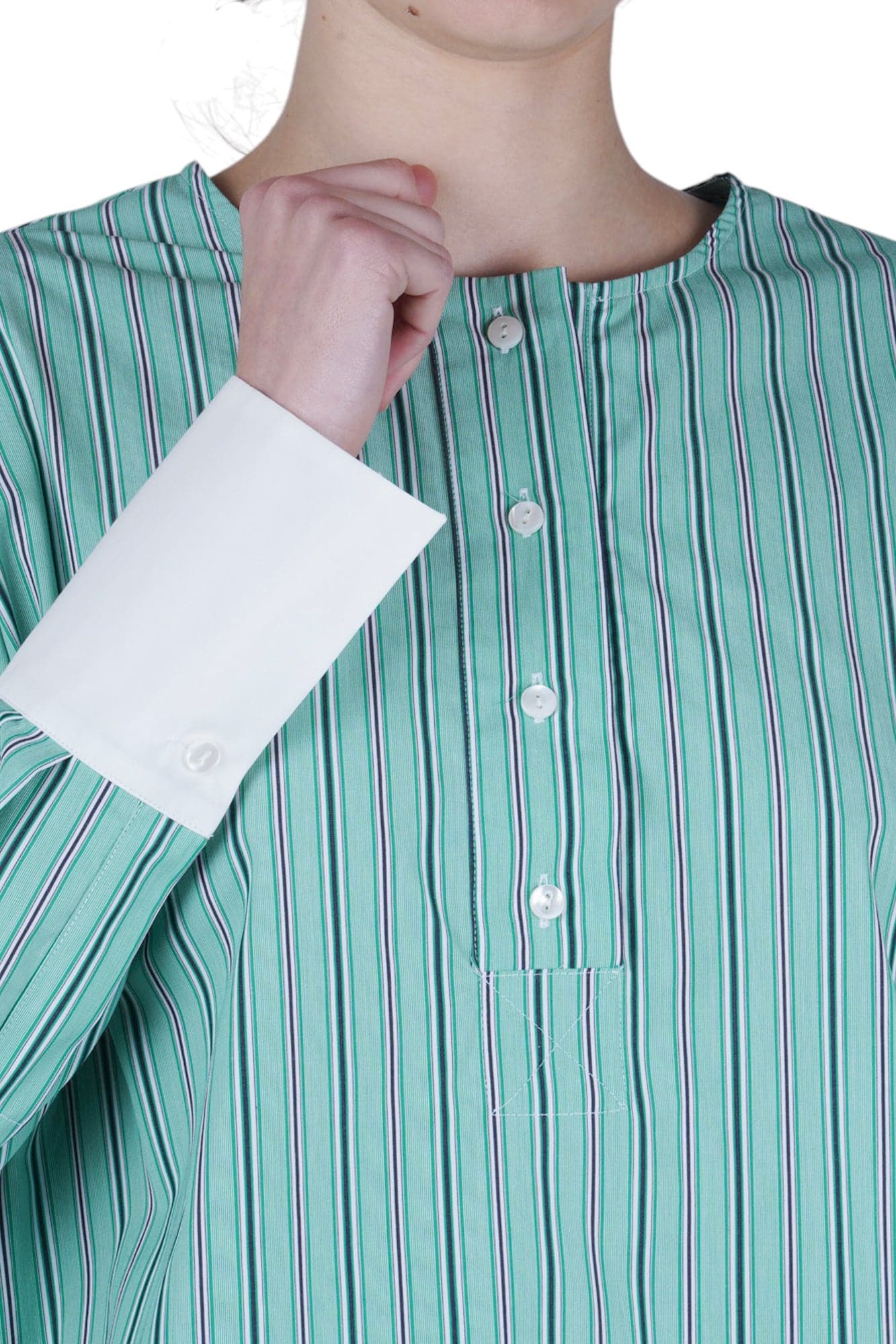 SOLOTRE Solotre - Camicia - 470677 - Bianco/Verde - 6