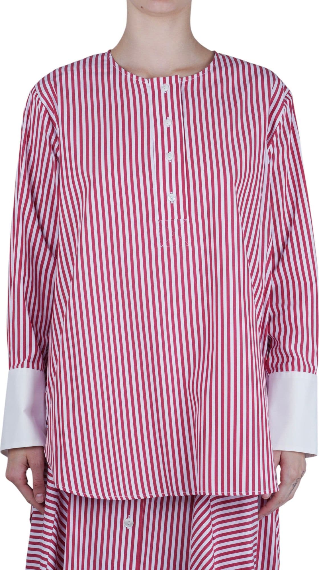 SOLOTRE Solotre - Camicia - 470677 - Bianco/Rosso - 3