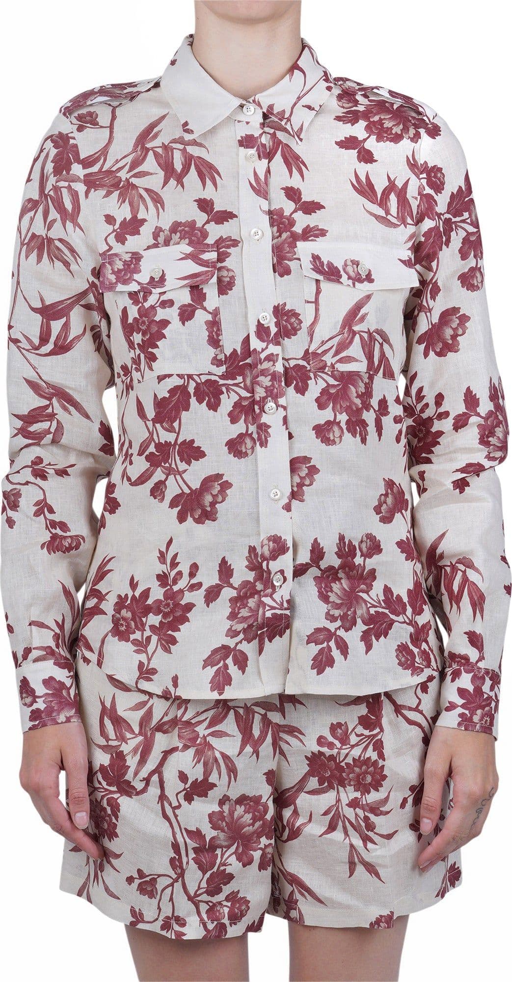 Semi-Couture Semi Couture - Camicia - 470929 - Panna/Ciliegia - 3