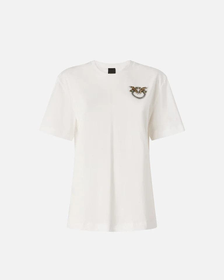 Pinko PINKO  STREPITOSO T-SHIRT JERSEY RICAMO SS26 - 5