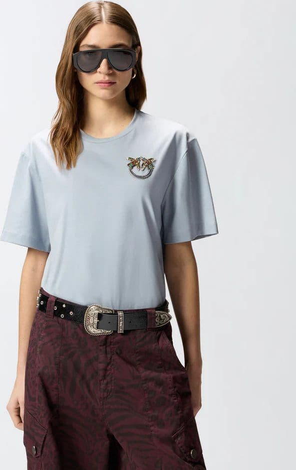 Pinko PINKO  STREPITOSO T-SHIRT JERSEY RICAMO SS26 - 7