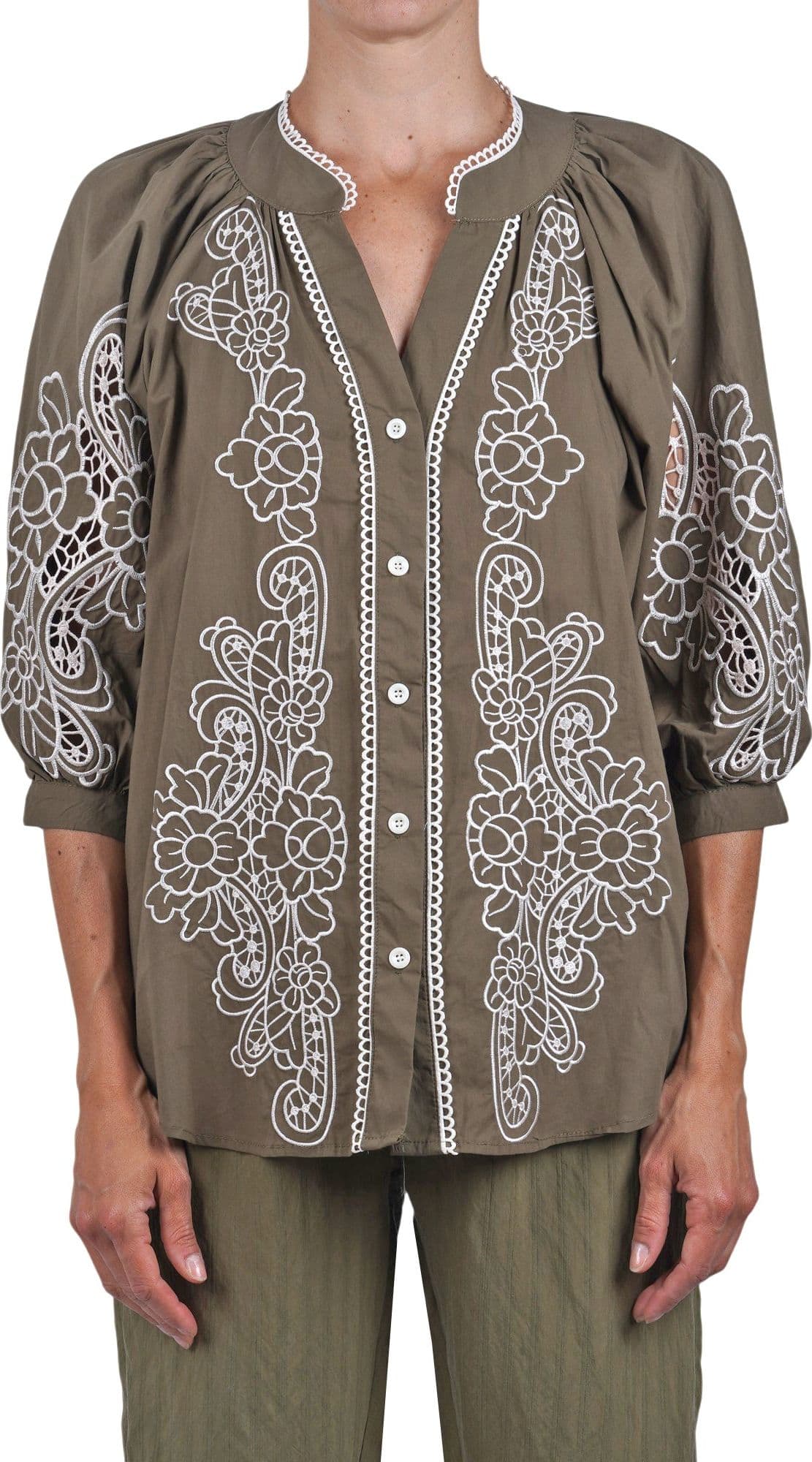 LA FEMME BLANCHE La Femme Blanche - Camicia - 471707 - Verde/Bianco - 3