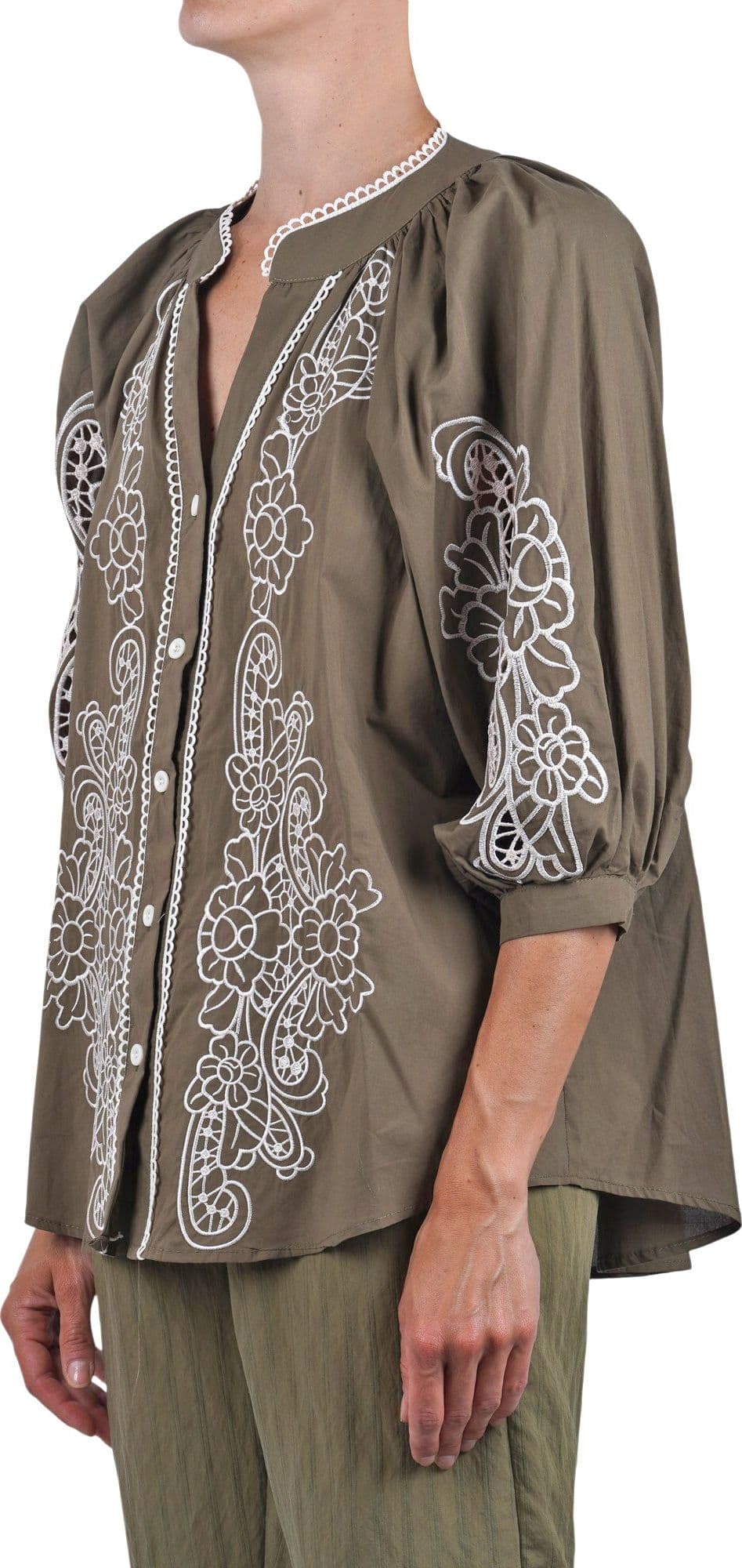 LA FEMME BLANCHE La Femme Blanche - Camicia - 471707 - Verde/Bianco - 4