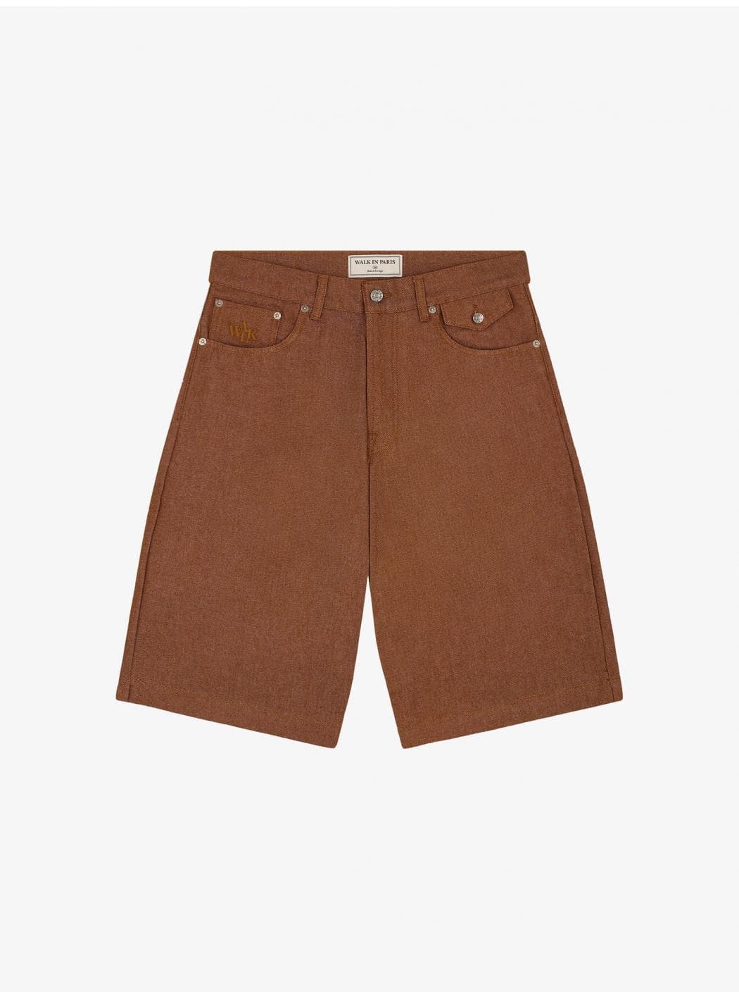 WALK IN PARIS Brown Denim Baggy Shorts - 4