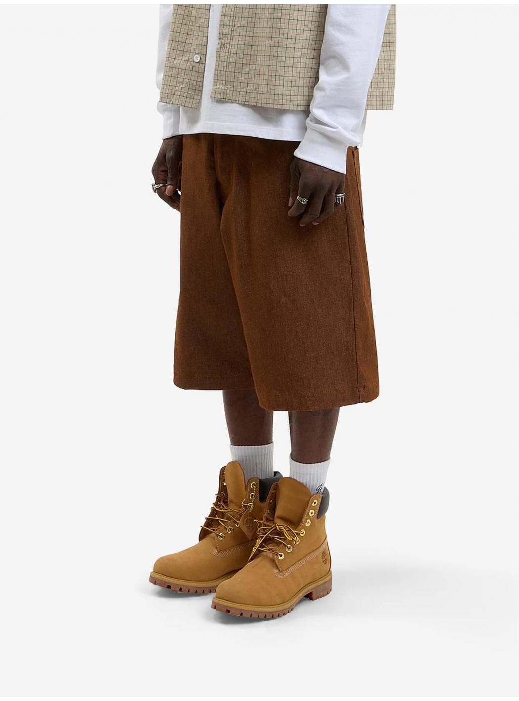 WALK IN PARIS Brown Denim Baggy Shorts - 2