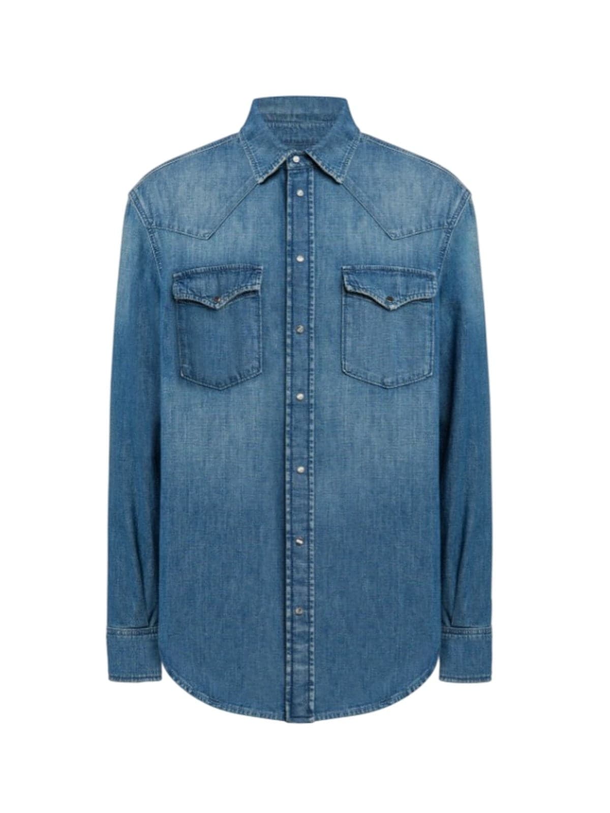 DONDUP camicie casual uomo dondup - camicia regular in denim blu fisso - blu - 4