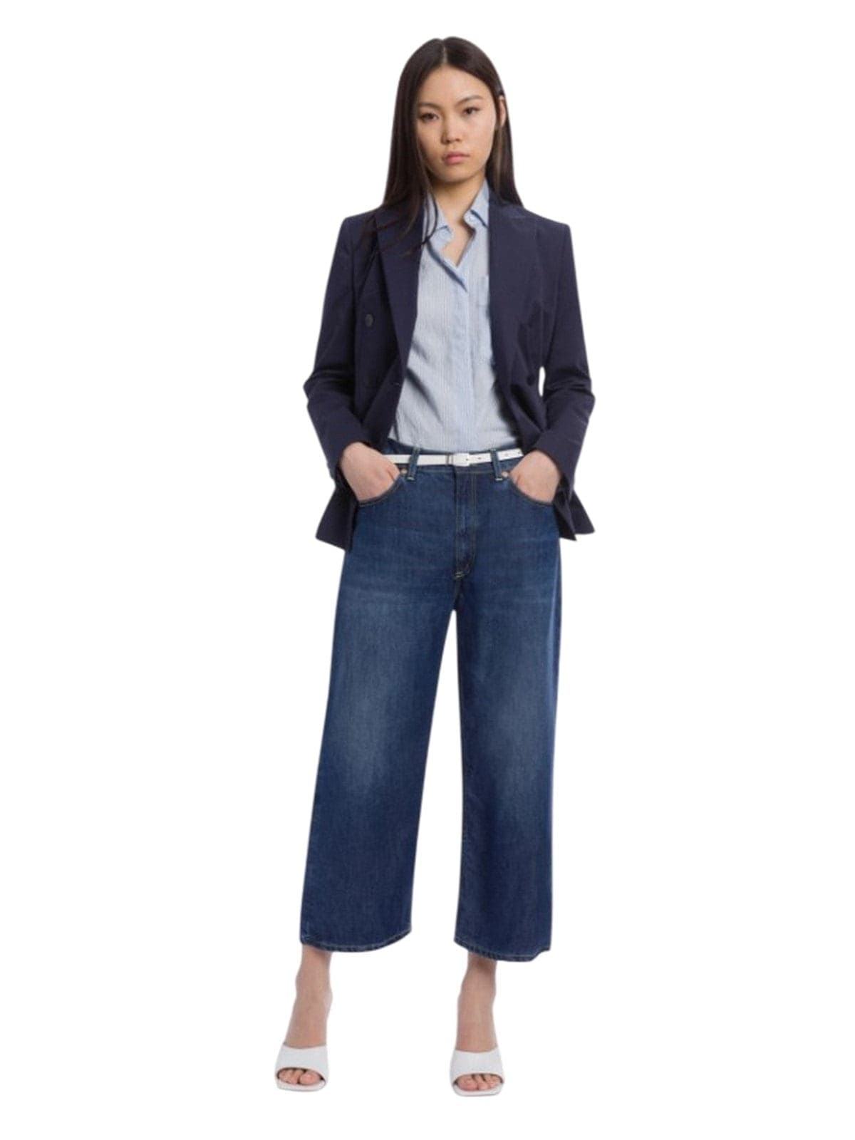 DONDUP jeans donna dondup - jeans 5 tasche wideleg tami - blu - 4