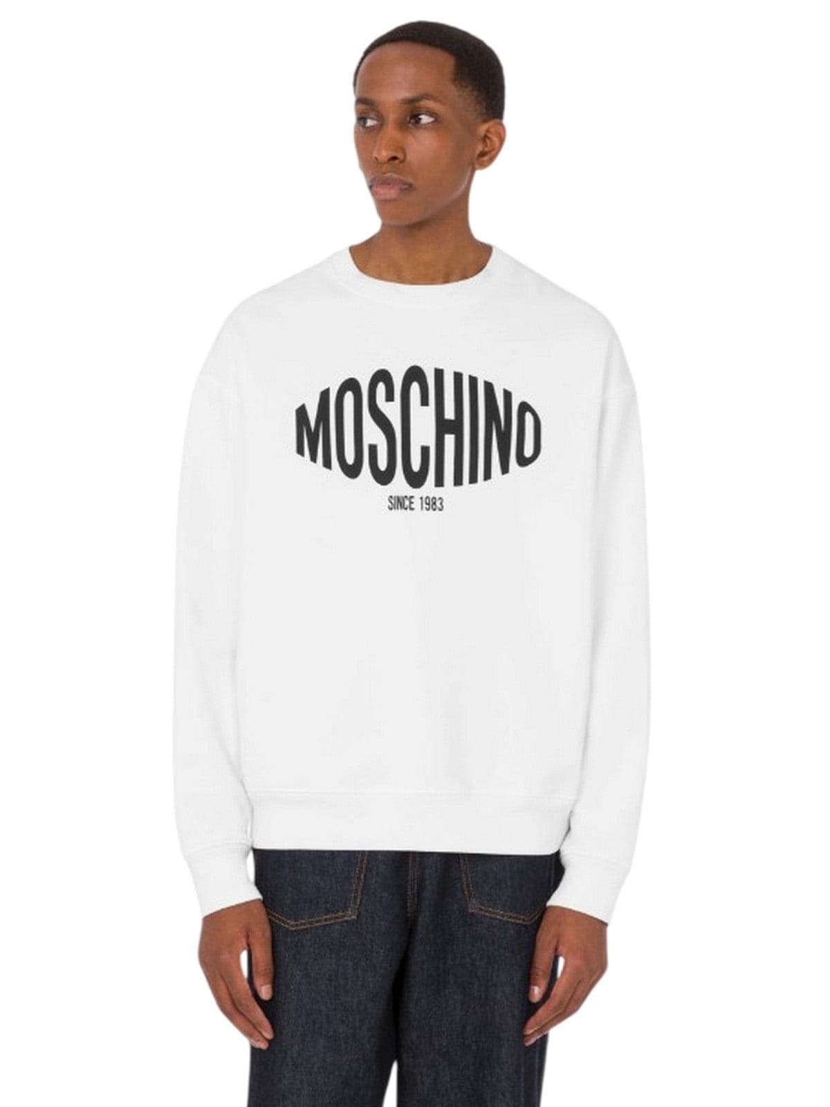 MOSCHINO JEANS felpe senza cappuccio uomo moschino jeans - felpa di cotone organico - bianco - 2