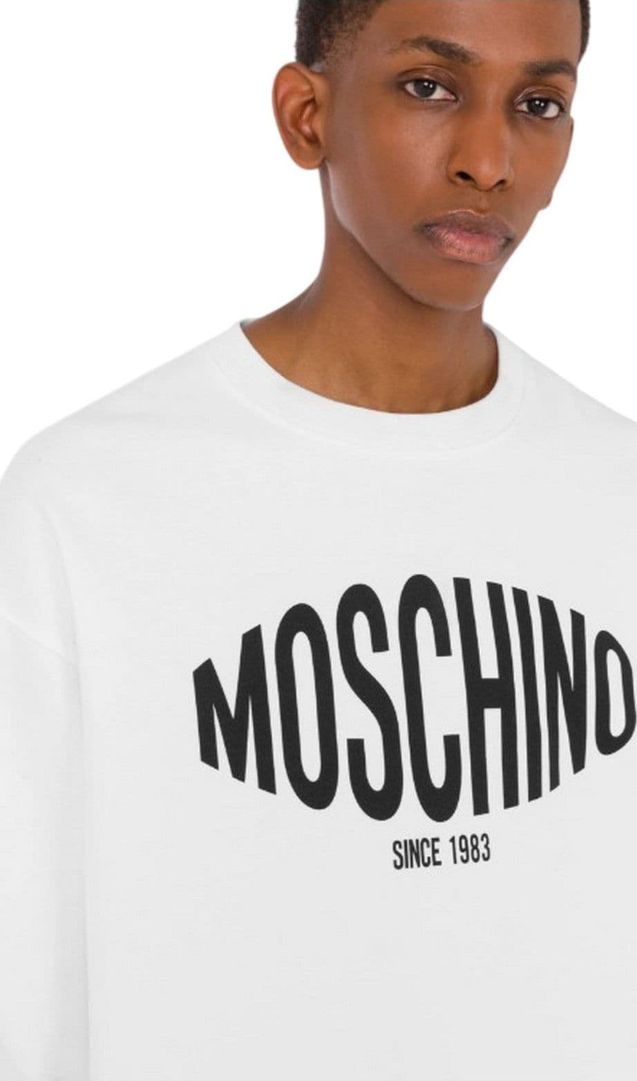 MOSCHINO JEANS felpe senza cappuccio uomo moschino jeans - felpa di cotone organico - bianco - 4