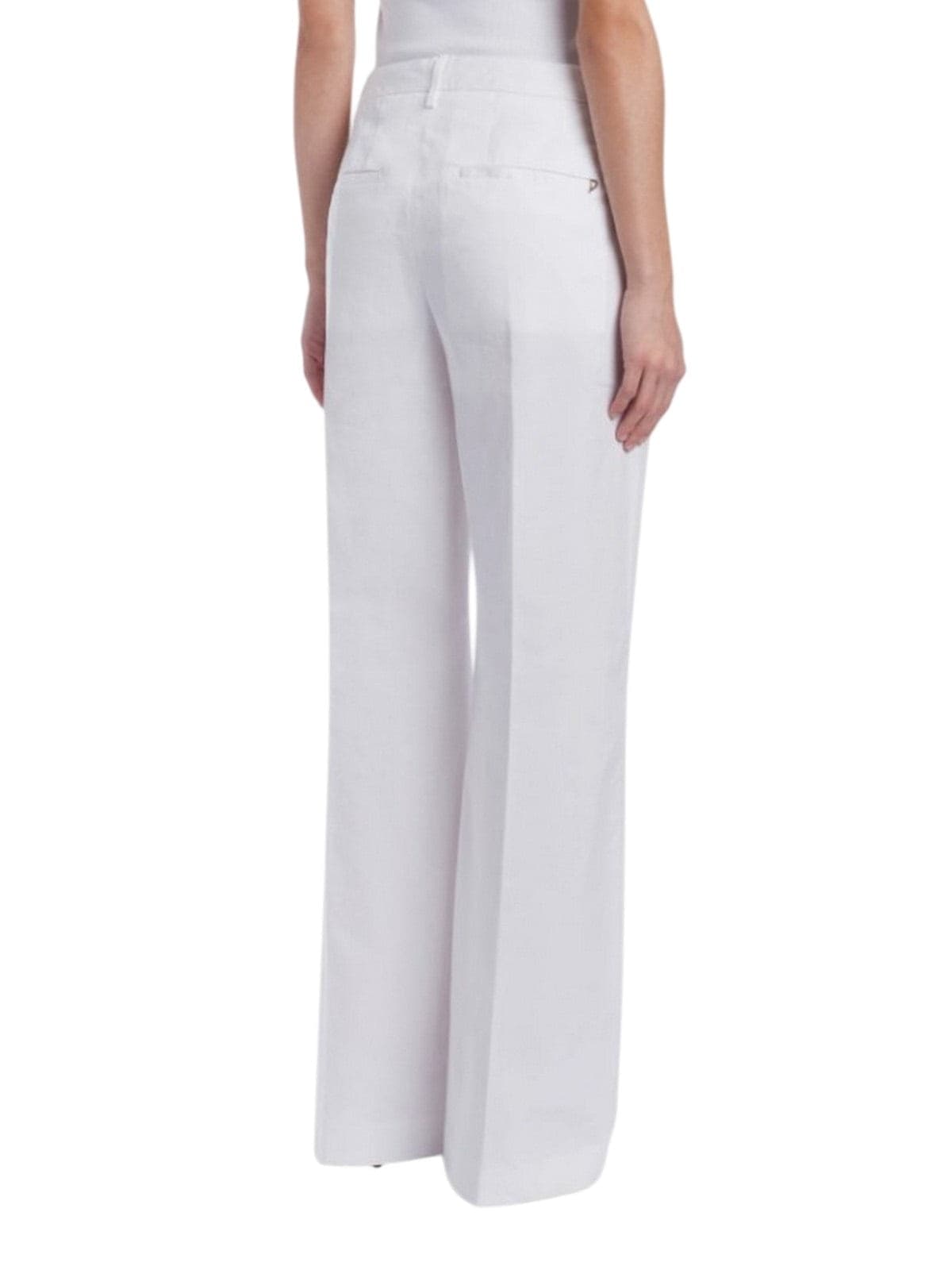 DONDUP pantaloni donna dondup - pantalone wide leg janice in gabarsdina - bianco - 3