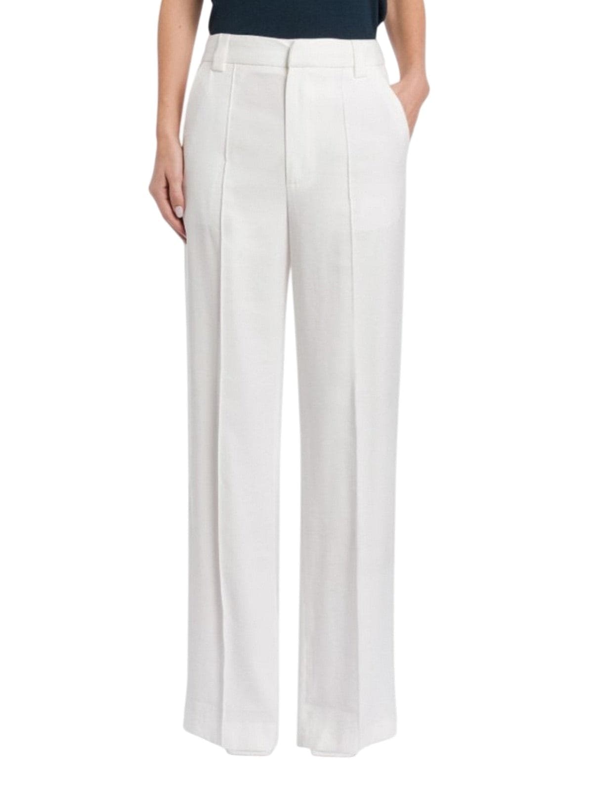 DONDUP pantaloni donna dondup - pantalone wide leg chino - bianco - 2