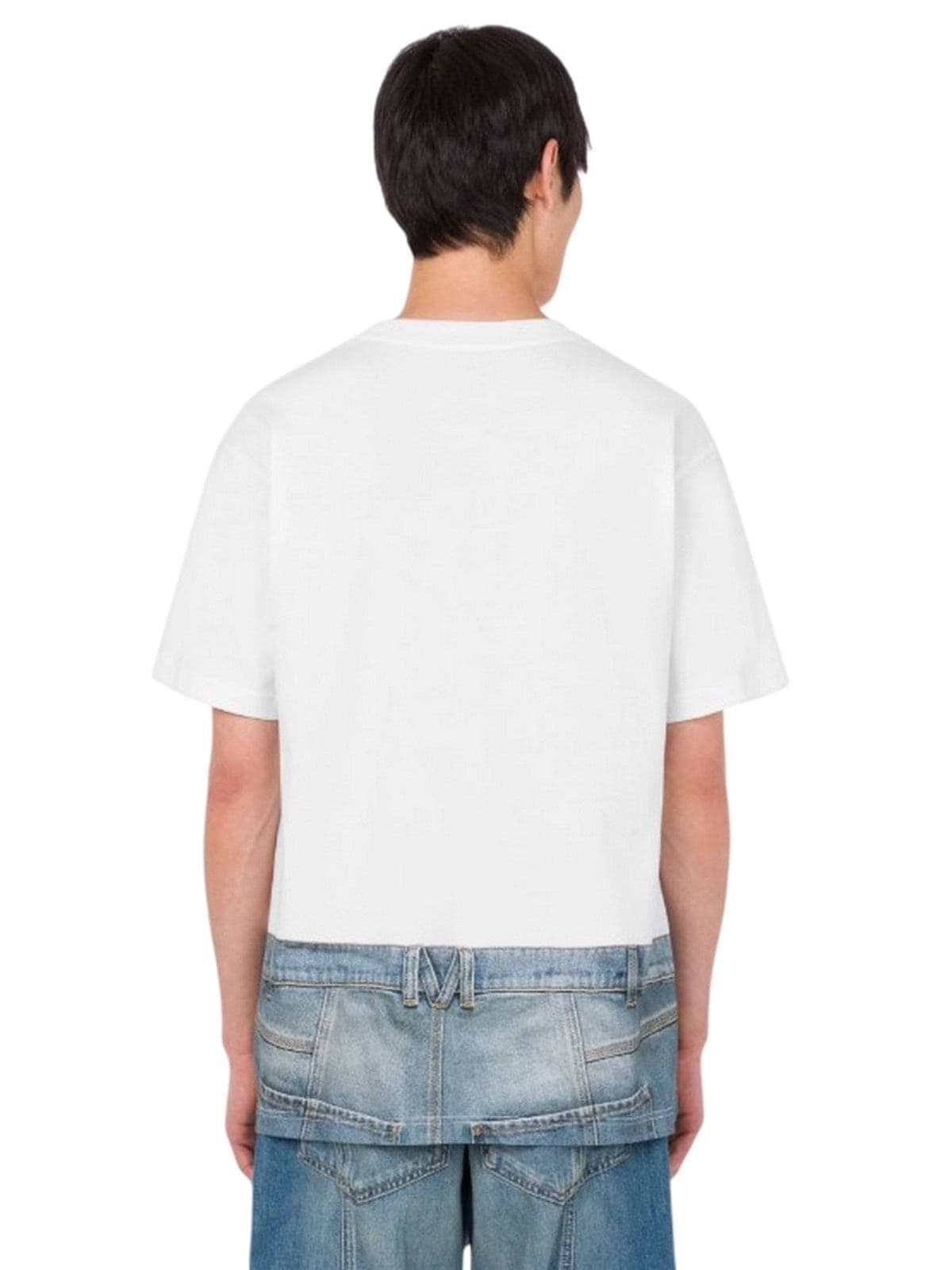 moschino t-shirt uomo  - t-shirt jersey di cotone organico - bianco - 3