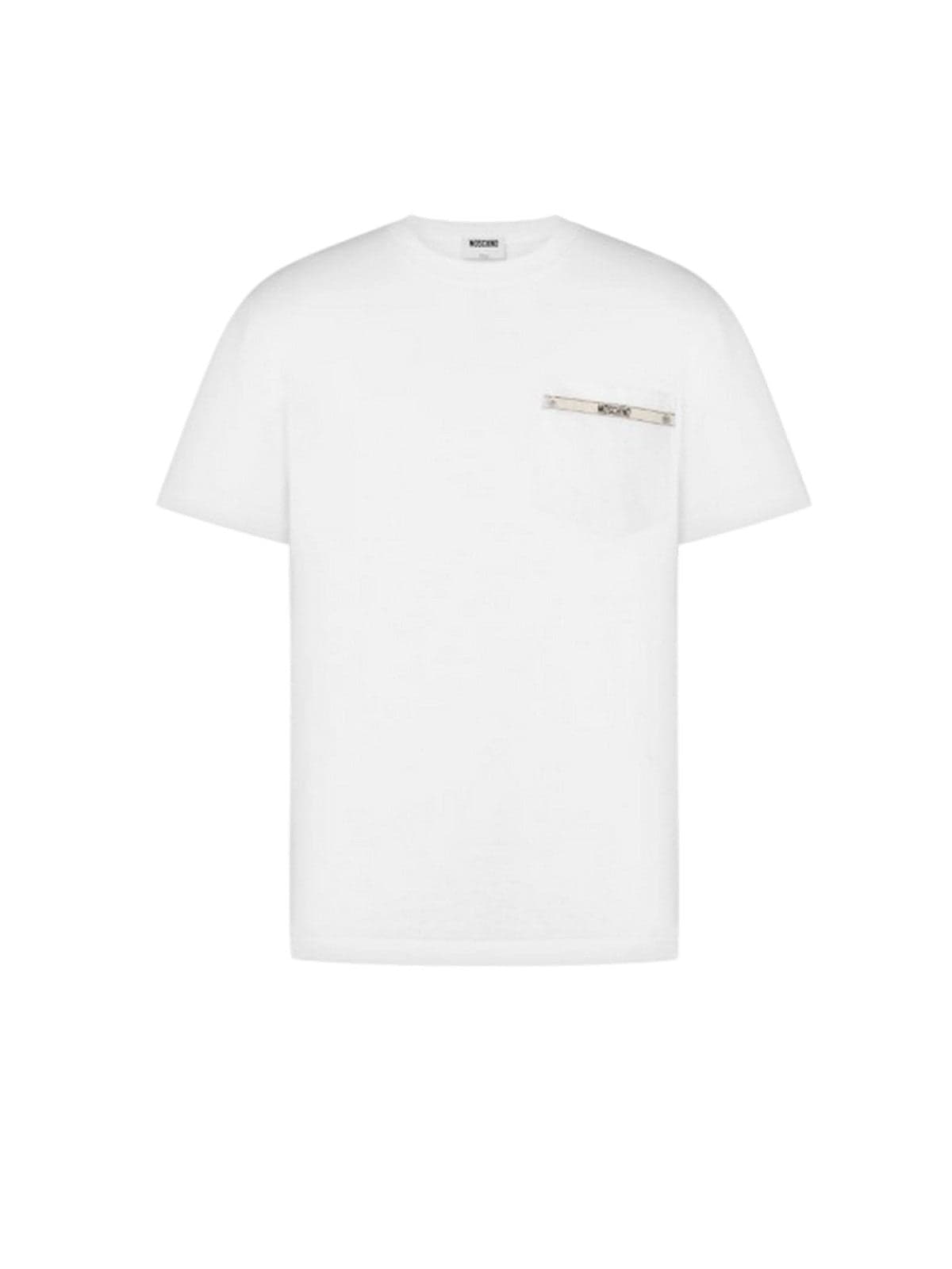 moschino t-shirt uomo  - t-shirt jersey di cotone organico - bianco - 5