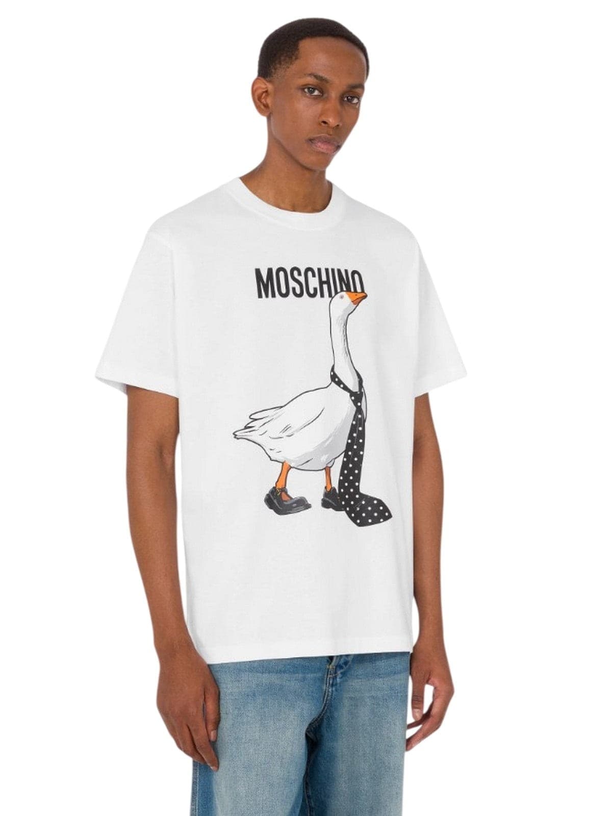 MOSCHINO JEANS t-shirt uomo moschino jeans - t-shirt jersey di cotone organico - bianco - 2