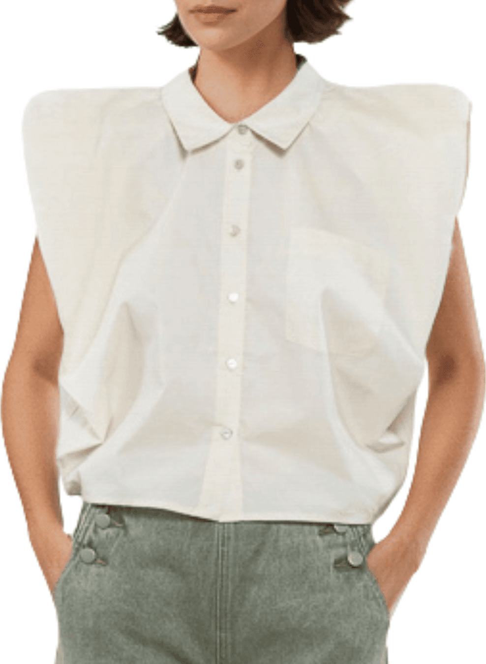 GOA GOA Goa Goa Noelia Camicia Cropped Light Brown Senza Maniche 15204215\274 - 2