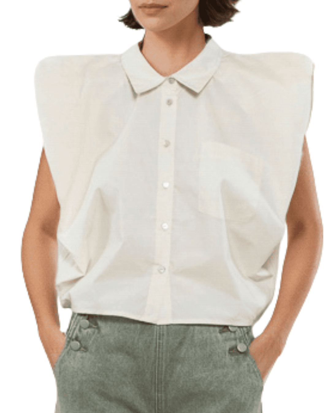 GOA GOA Goa Goa Noelia Camicia Cropped Light Brown Senza Maniche 15204215\274 - 2