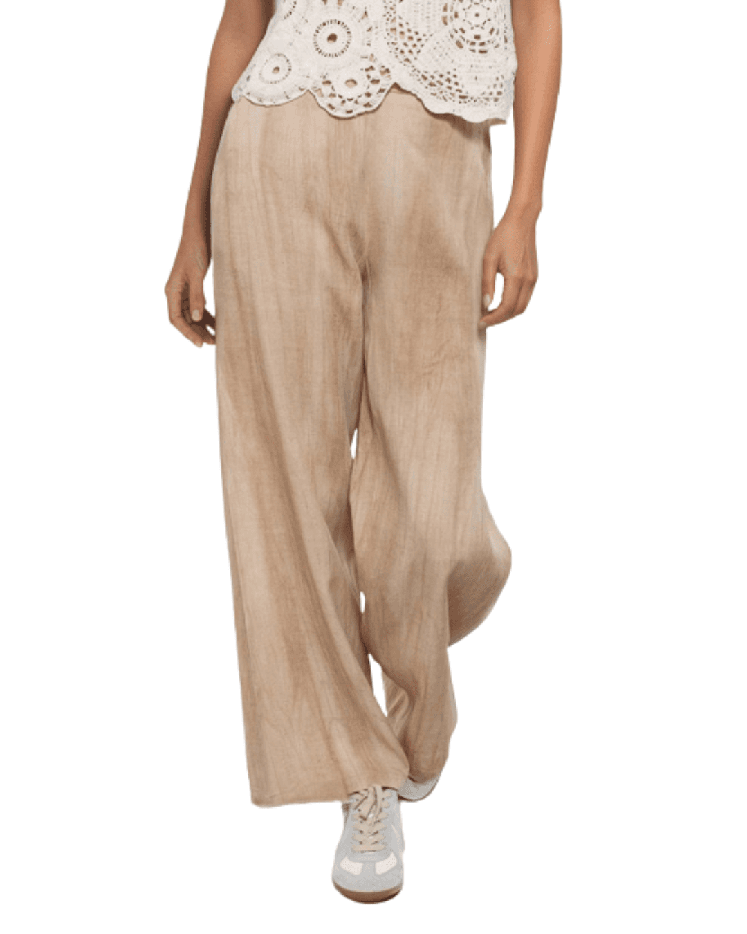 GOA GOA Goa Goa Pantalone Donna Gaelle Fluido in Lino e Tencel Beige 15208013/528 - 2