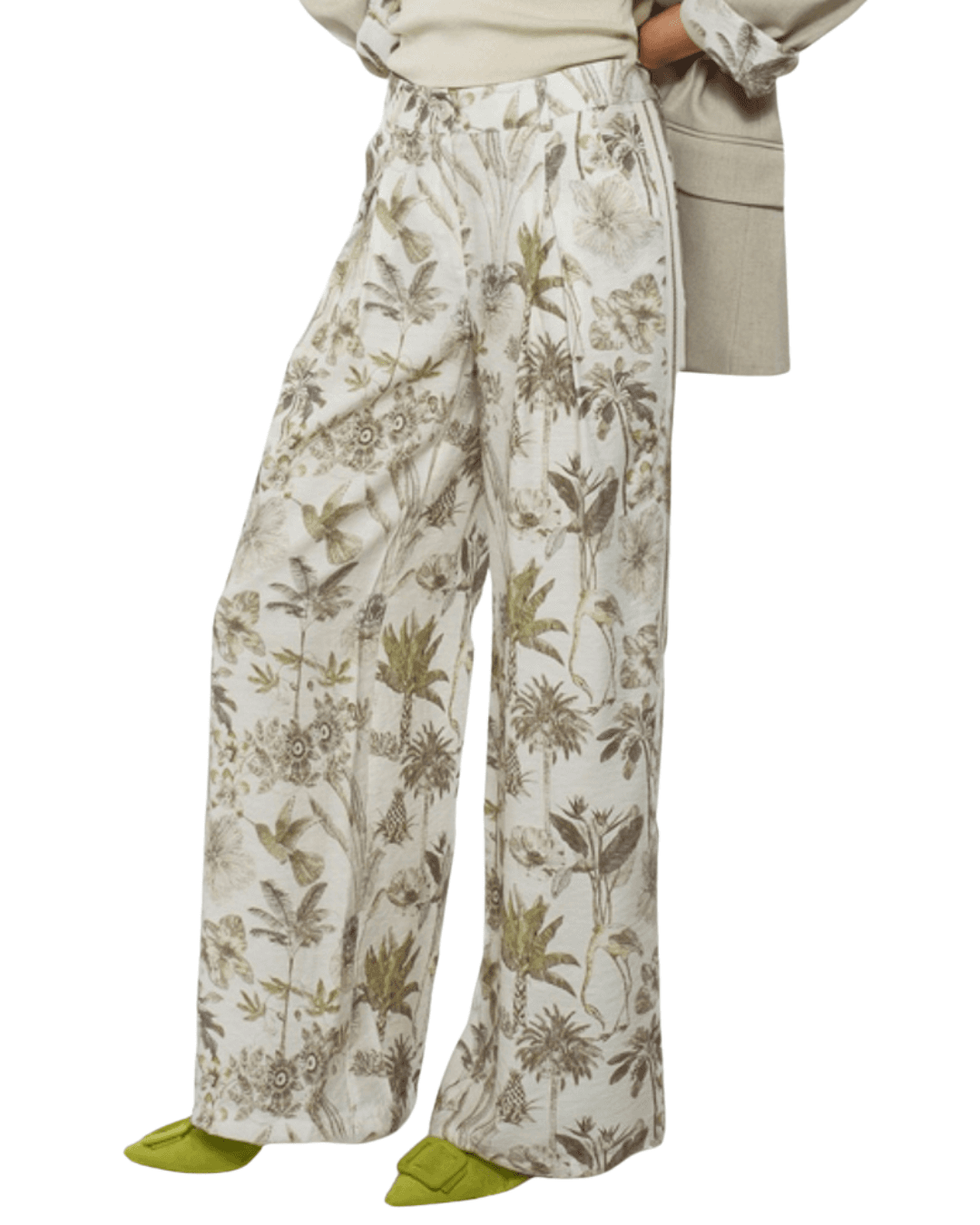 GOA GOA Goa Goa Pantalone Donna Muji Fantasia Jungle Fluido Beige Verde 15208095/523 - 2